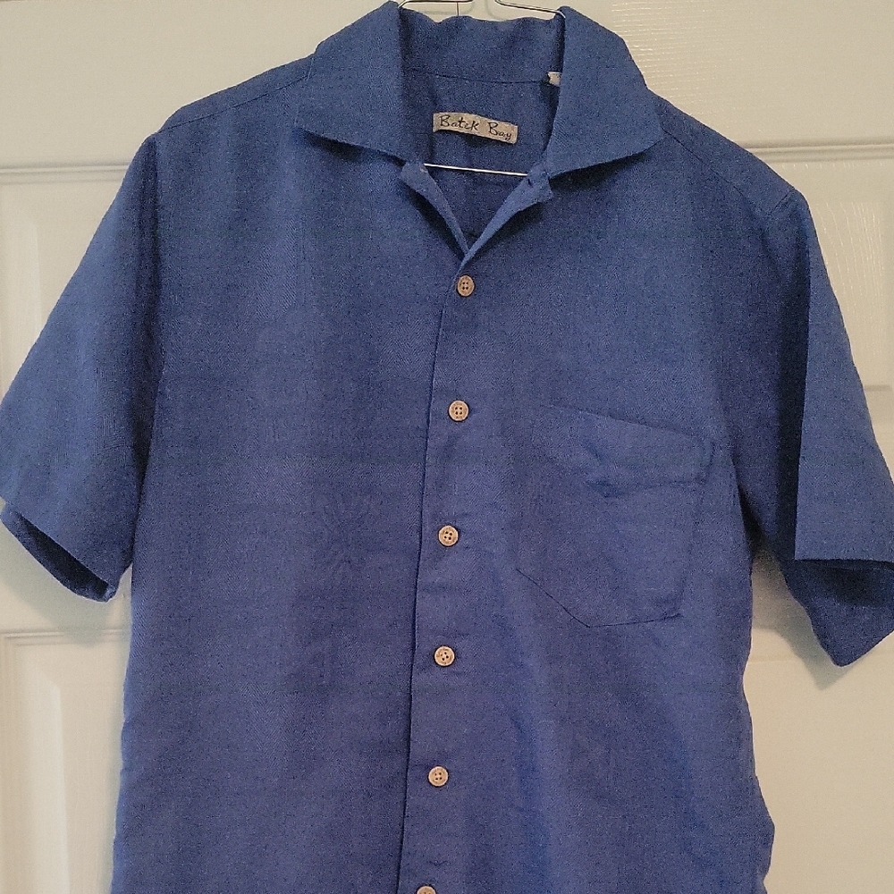 Men's Blue Short Sleeve Shirt